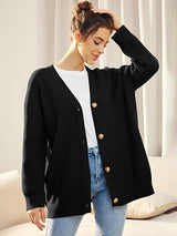 Alenya – Damen Oversize Cardigan mit V-Ausschnitt und Knopfverschluss