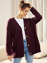 Alenya – Damen Oversize Cardigan mit V-Ausschnitt und Knopfverschluss