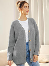 Alenya – Damen Oversize Cardigan mit V-Ausschnitt und Knopfverschluss