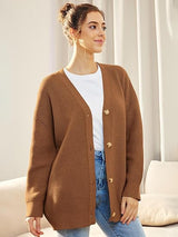Alenya – Damen Oversize Cardigan mit V-Ausschnitt und Knopfverschluss
