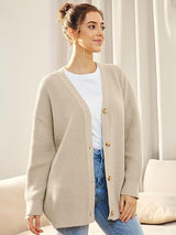 Alenya – Damen Oversize Cardigan mit V-Ausschnitt und Knopfverschluss