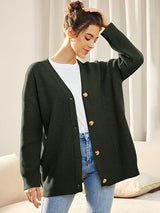 Alenya – Damen Oversize Cardigan mit V-Ausschnitt und Knopfverschluss