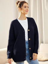 Alenya – Damen Oversize Cardigan mit V-Ausschnitt und Knopfverschluss