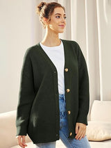 Alenya – Damen Oversize Cardigan mit V-Ausschnitt und Knopfverschluss