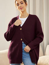 Alenya – Damen Oversize Cardigan mit V-Ausschnitt und Knopfverschluss