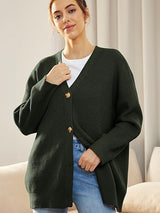 Alenya – Damen Oversize Cardigan mit V-Ausschnitt und Knopfverschluss