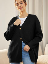 Alenya – Damen Oversize Cardigan mit V-Ausschnitt und Knopfverschluss