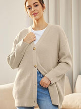 Alenya – Damen Oversize Cardigan mit V-Ausschnitt und Knopfverschluss