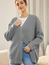 Alenya – Damen Oversize Cardigan mit V-Ausschnitt und Knopfverschluss