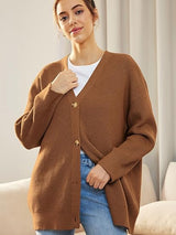 Alenya – Damen Oversize Cardigan mit V-Ausschnitt und Knopfverschluss