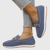 Fabrielle – Mocassins texturés à boucle pour femmes
