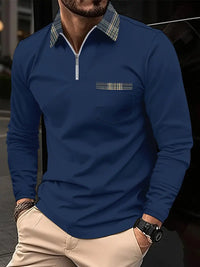 Emeric – Langarm-Poloshirt mit Reißverschlusskragen