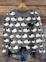 Ismeria – Damen Retro Strickpullover aus Schafwolle
