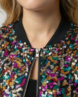 Zafrina - Damen-Bomberjacke mit Pailletten