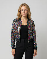 Zafrina - Damen-Bomberjacke mit Pailletten
