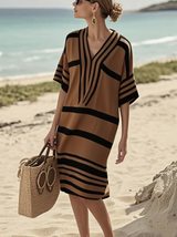 Virelle – Damen Boho Kleid mit V-Ausschnitt und lockerem Schnitt