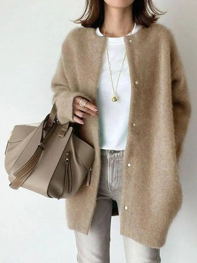 Annabelle | Γυναικείο Πλεκτό Ζακέτα από Μαλλί και Μοχέρ | Κομψό και Άνετο