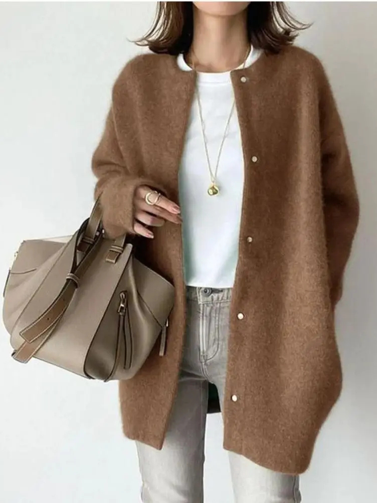 Annabelle | Γυναικείο Πλεκτό Ζακέτα από Μαλλί και Μοχέρ | Κομψό και Άνετο