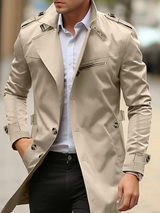Austin | Casaco Masculino | Trench Clássico de Primavera Ajustado
