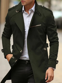 Austin | Casaco Masculino | Trench Clássico de Primavera Ajustado