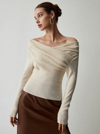 Yavira – Damen schulterfreies Stricktop