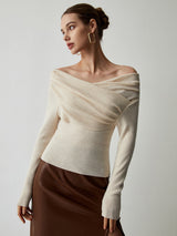 Yavira – Damen schulterfreies Stricktop