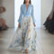 Abrile – Floral Neckline Maxi Dress For Women