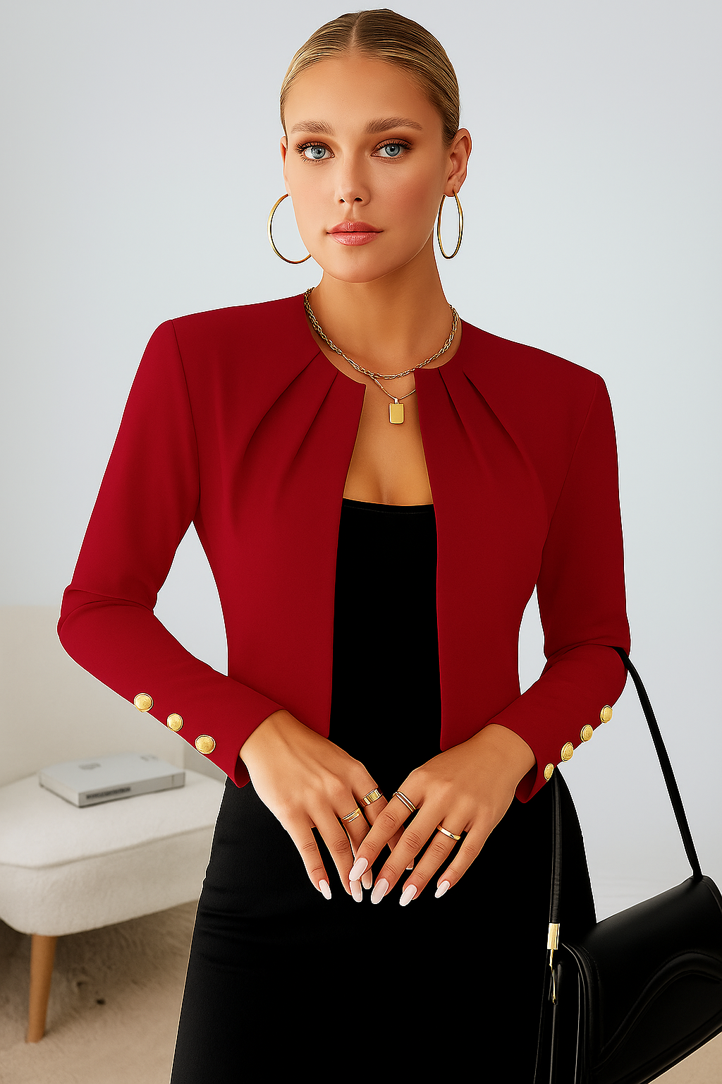 Vivienne | Women’s Blazer | Cropped Elegant Tailored Jacket