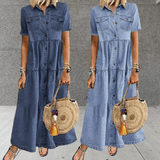 Sandra – Denim Maxi Sommerkleid
