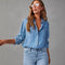 Elvarra – Women’s Denim Shirt With Chest Pockets
