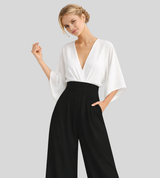 Ash – Let jumpsuit til kvinder med vide ben og V-hals