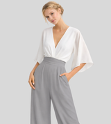 Ash – Let jumpsuit til kvinder med vide ben og V-hals