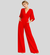 Ash – Let jumpsuit til kvinder med vide ben og V-hals