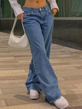 Azelina – Jean baggy taille basse années 90 pour femme