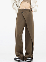 Elina | Pantalon large doublé pour femmes | Asymétrique et élégant
