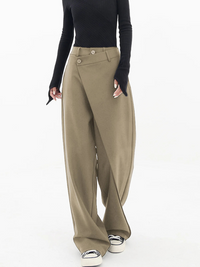 Elina | Pantalon large doublé pour femmes | Asymétrique et élégant