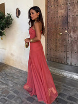 Tolinda - Vestido maxi de malla con un solo hombro