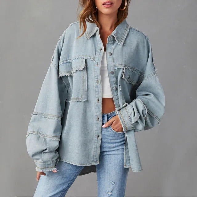 Ismeriah - Dámská oversized bavlněná džínová bunda