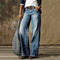 Damen-Jeans - Hoch taillierte Denim-Hose mit weitem Bein