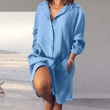 Lara – Oversized sommer skjortekjole