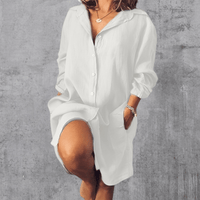 Lara – Oversized sommer skjortekjole