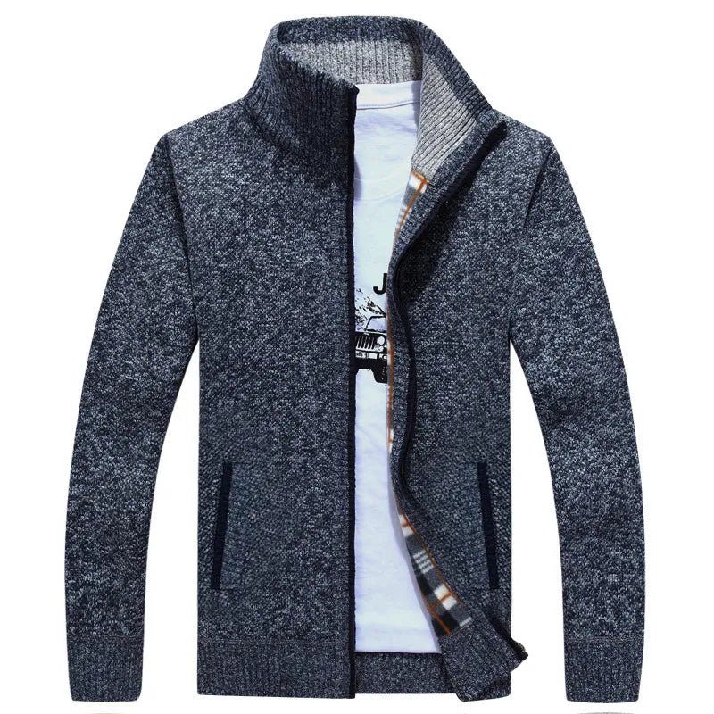 Thoran – Men’s Zip Sweater with Checked Lining
