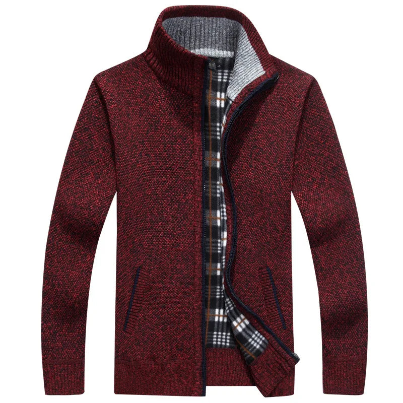 Thoran – Men’s Zip Sweater with Checked Lining