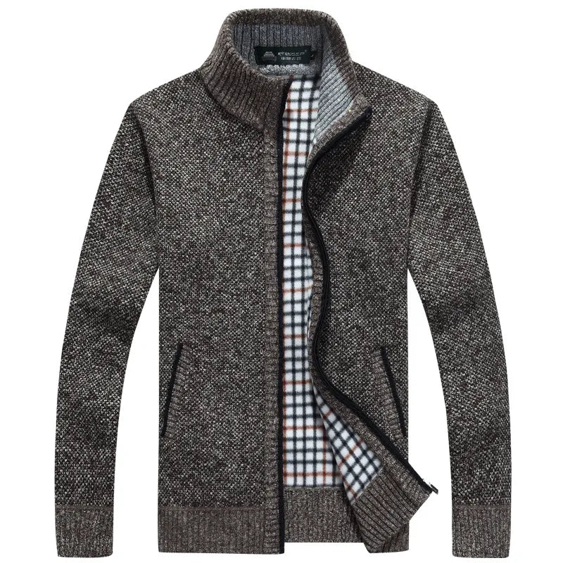 Thoran – Men’s Zip Sweater with Checked Lining