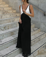 Lunévie - Contrast Flow Maxi Dress