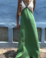 Lunévie - Contrast Flow Maxi Dress