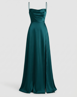 Lozendra - Robe longue élégante pour femme avec fente latérale