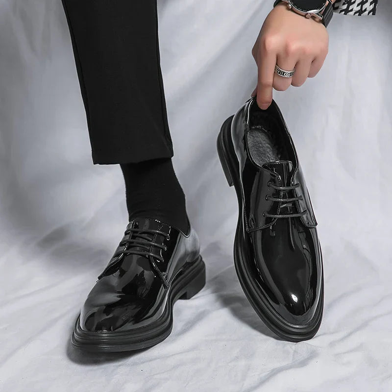 Nario – Mens Patent Derby Dress Shoes