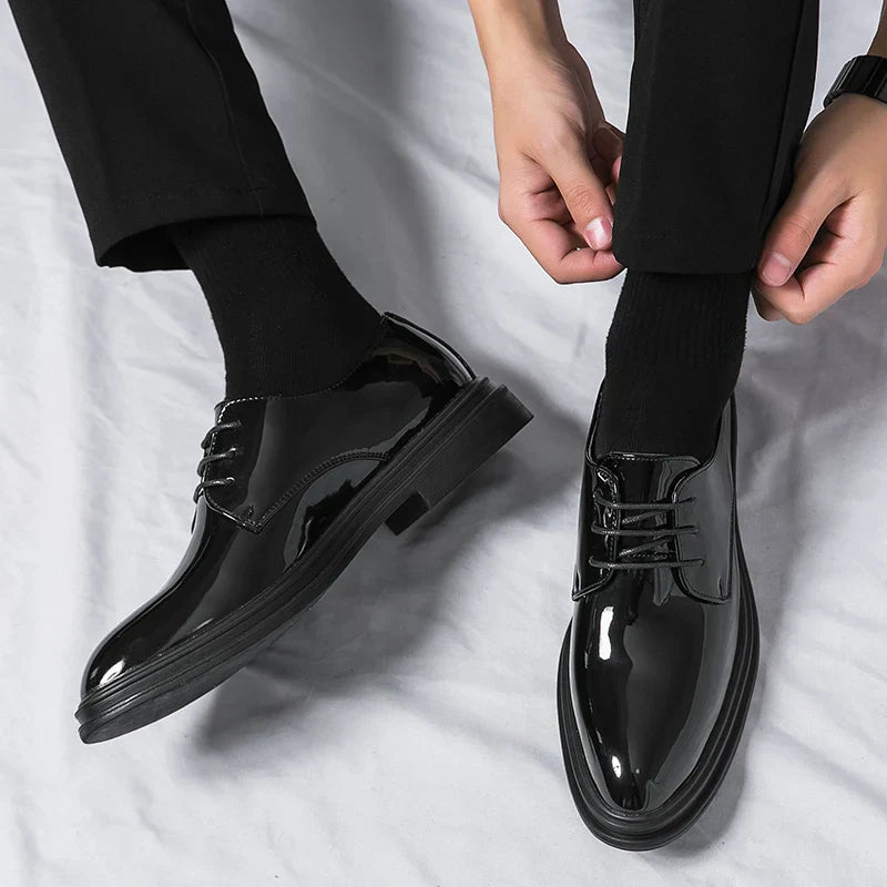 Nario – Mens Patent Derby Dress Shoes
