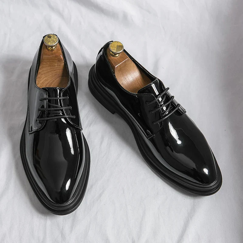 Nario – Mens Patent Derby Dress Shoes